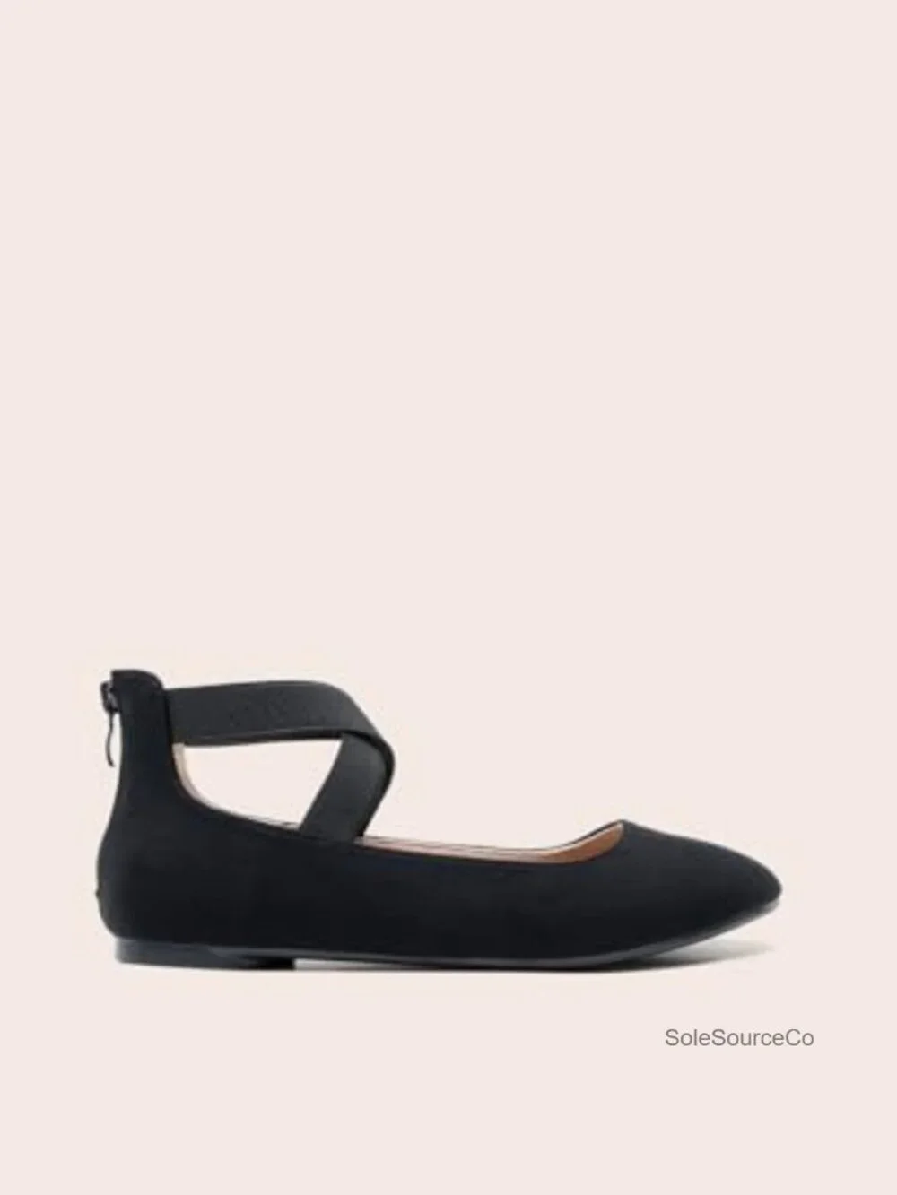 Women's Ankle Strap Ballet Flats Faux Suede Crossover Strap Comfortable Shoes